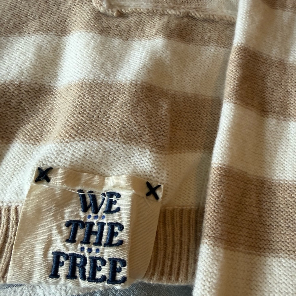 We the Free Free People Knit Sweater Into the Blue Wool Blend Cropped Pullover - Picture 9 of 9